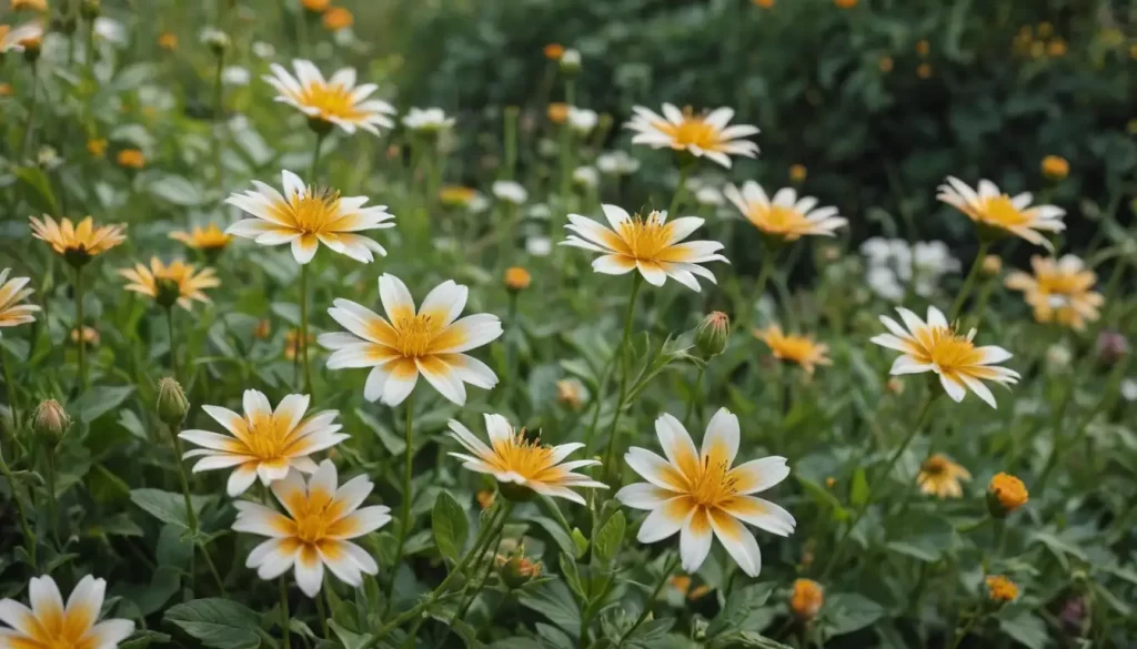 Vibrant flowers with delicate petals