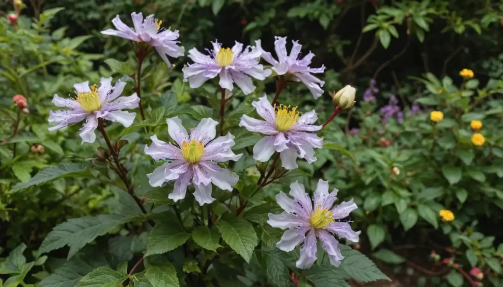 Vibrant purple flowers with ruffled petals