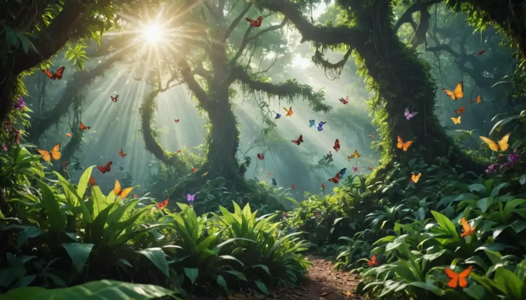 vibrant green jungle