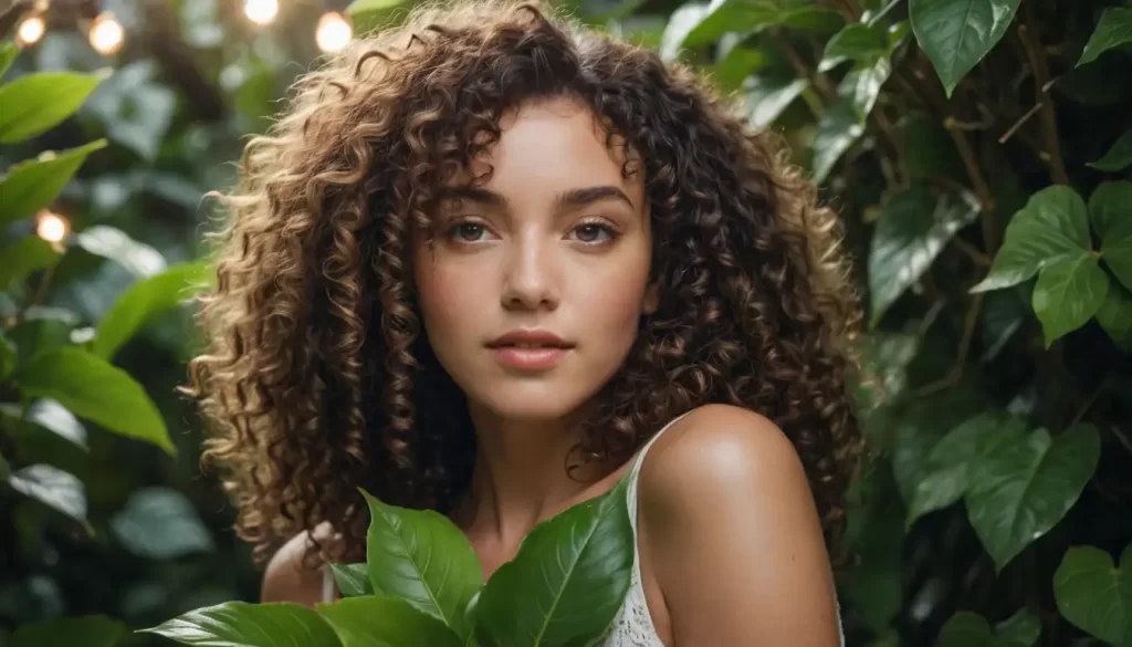 A beautiful woman with curly hair