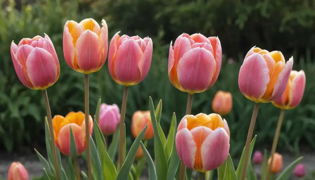 3-5 tulips with varying heights