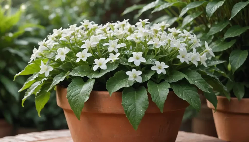 Delicate white flowers with ruffled petals
