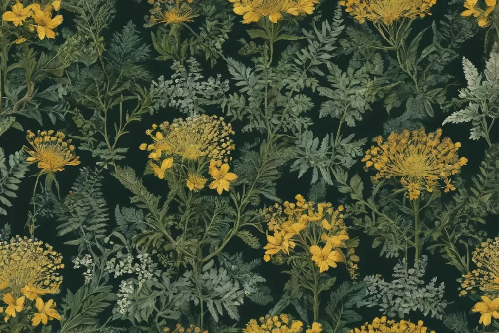 Un diseño de papel pintado con la flor mimosa