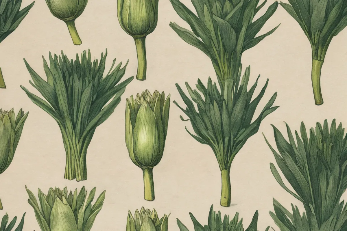 Papel vintage con alcachofa ilustrativa