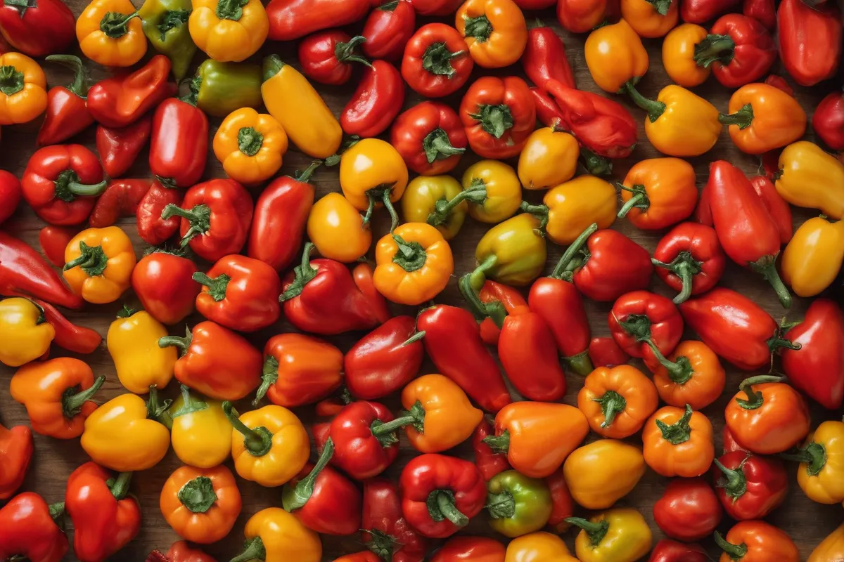 Los pimientos vibrantes de diversas variedades, con colores y sabores deliciosos