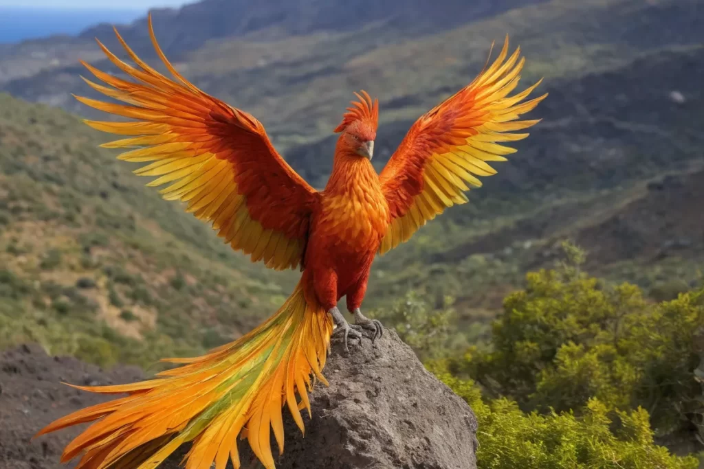 Un águila colorida adorna el paisaje de Canarias