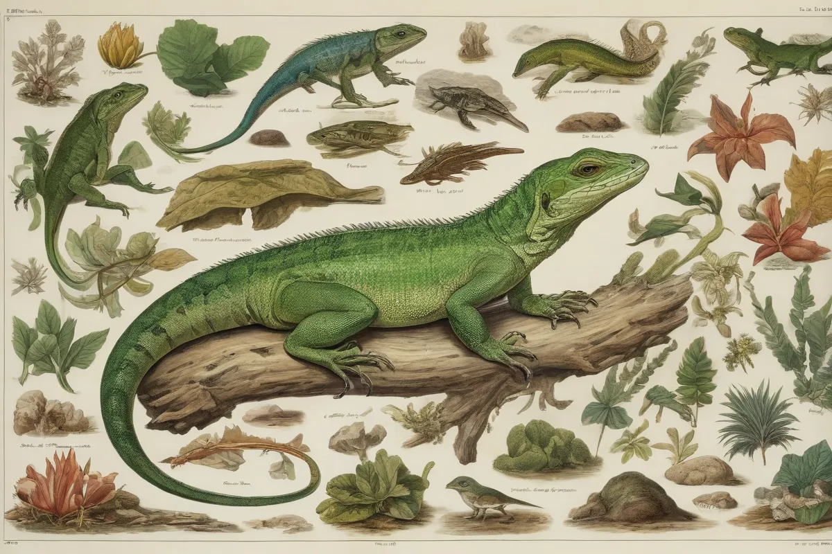 Una descripción hermosa de<bos>Iguana verde, Teius teyou: una variedad con información interesante