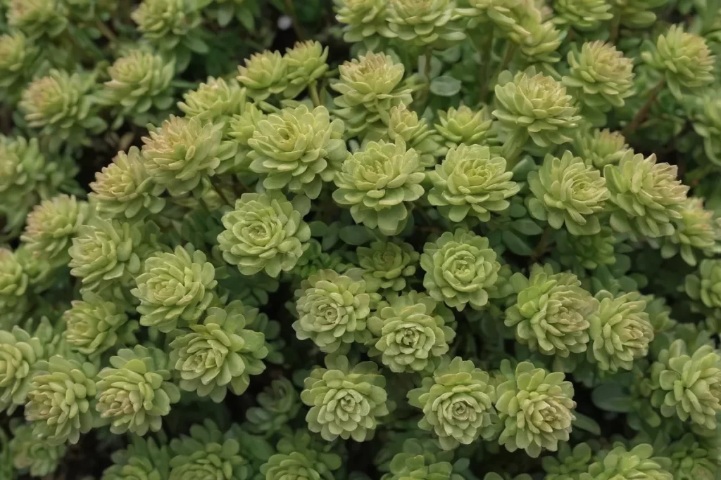 Una fotografía estilizada de la hoja de Sedum morganianum con énfasis en su característica caída y instrucciones de cuidado en español