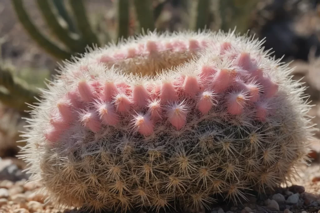 Una fascinante exposición de cactus Mammillaria con belleza del desierto.