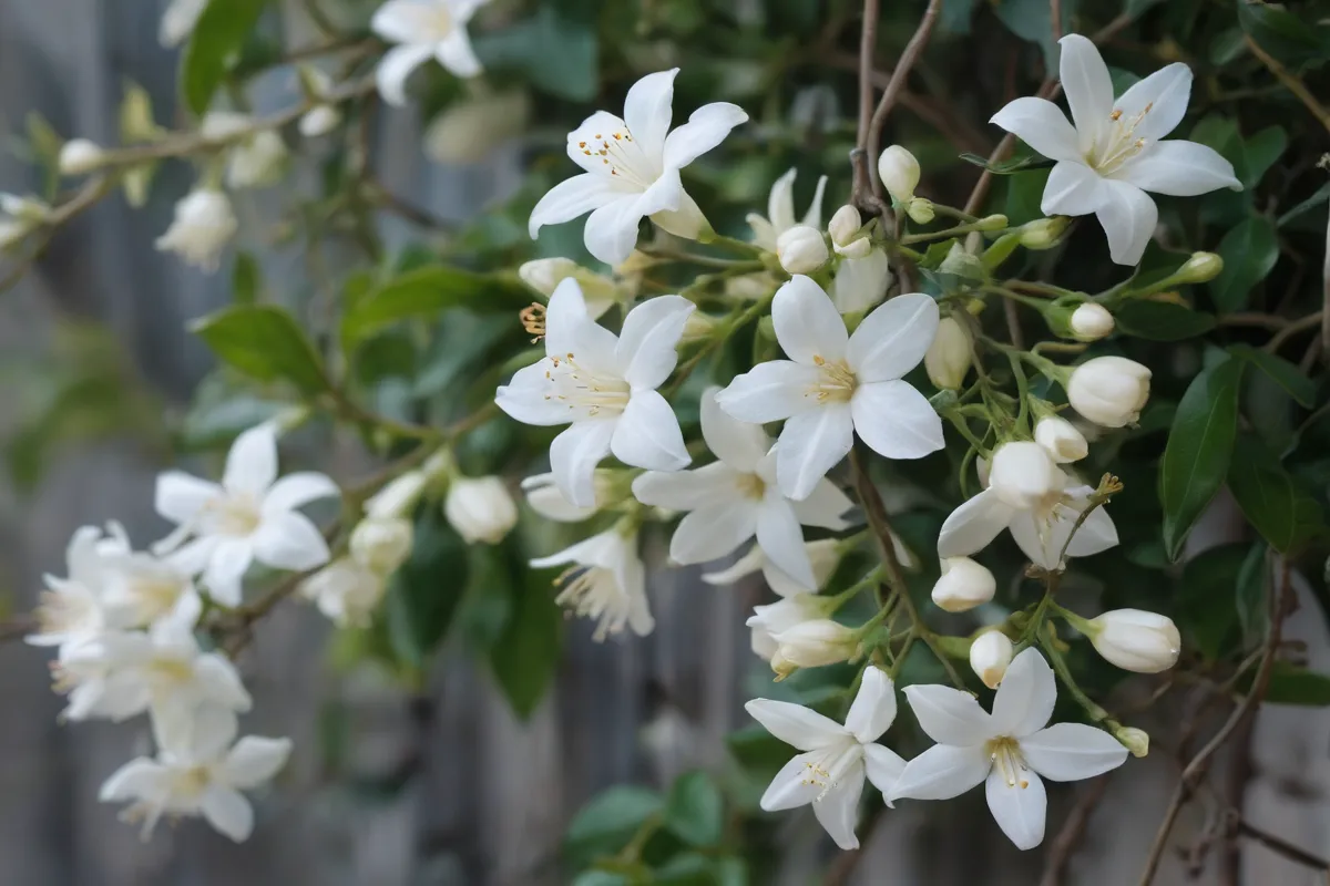 Flores de invierno, belleza delicada, vineras de jazmín