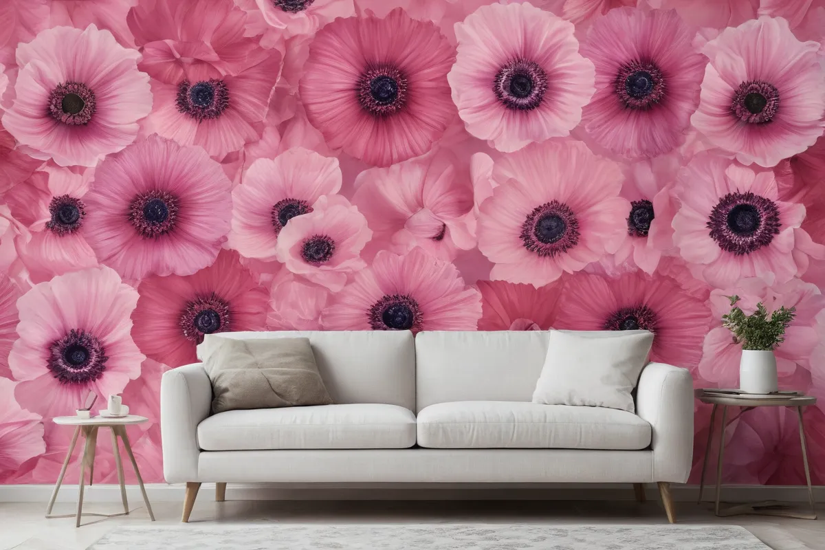 El papel pintado de anémona coronaria rosa con detalles de distribución y hábitat está disponible en pamc.host.sk y montefano.com
