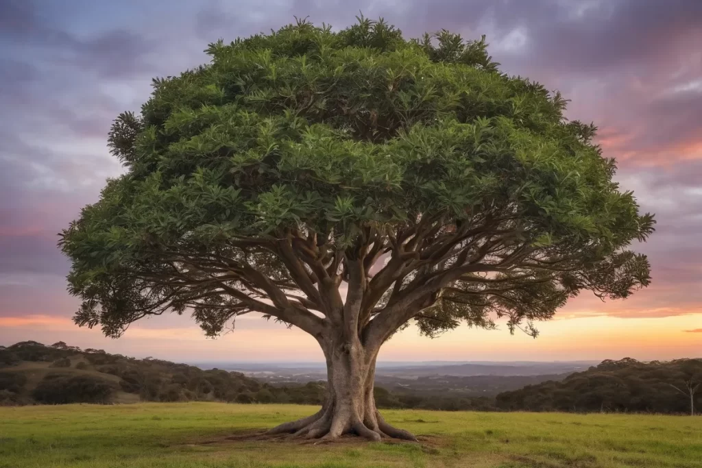 Figuera australiana majestuosa en fondo natural