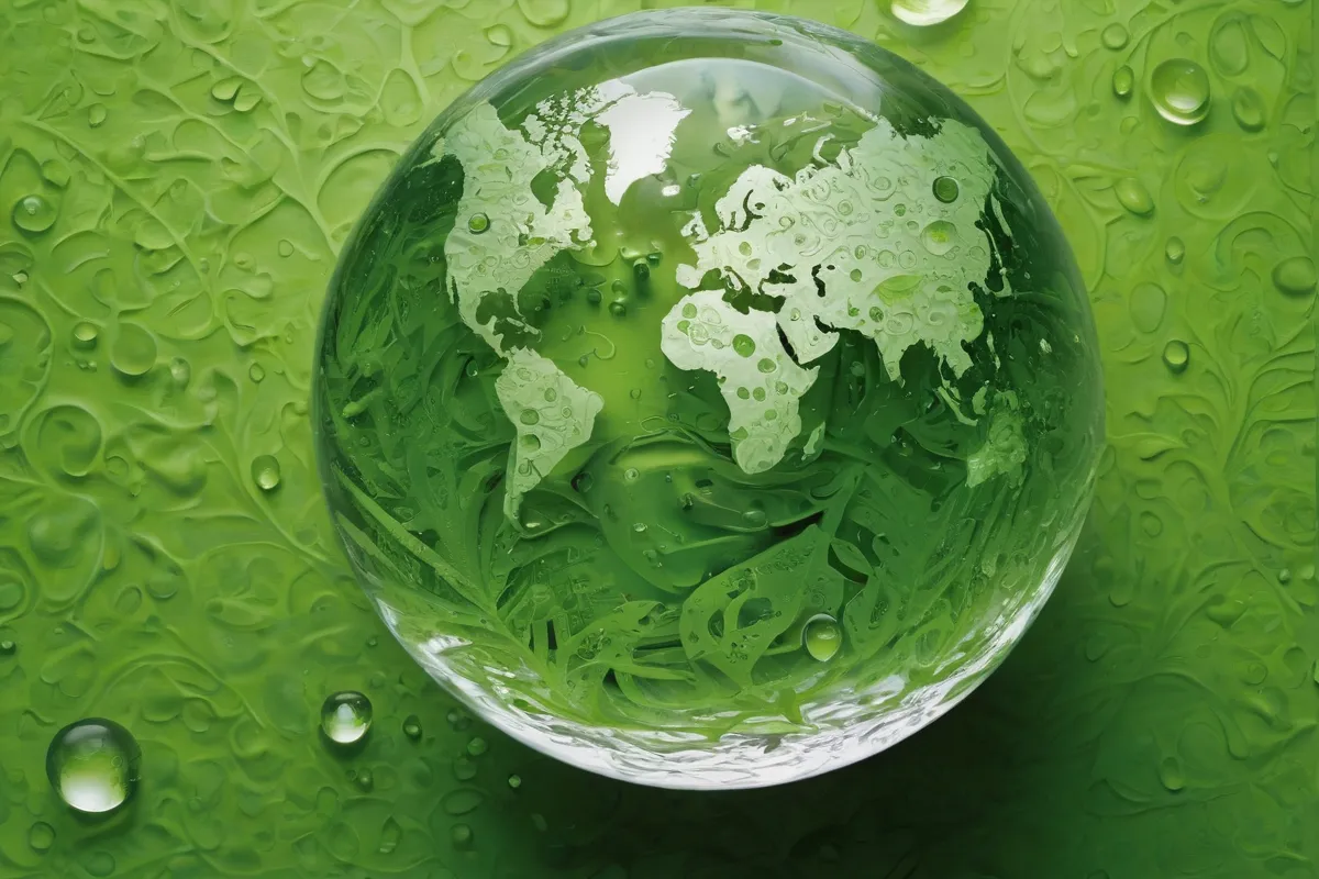 Papel verde vibrato con el mundo que gira