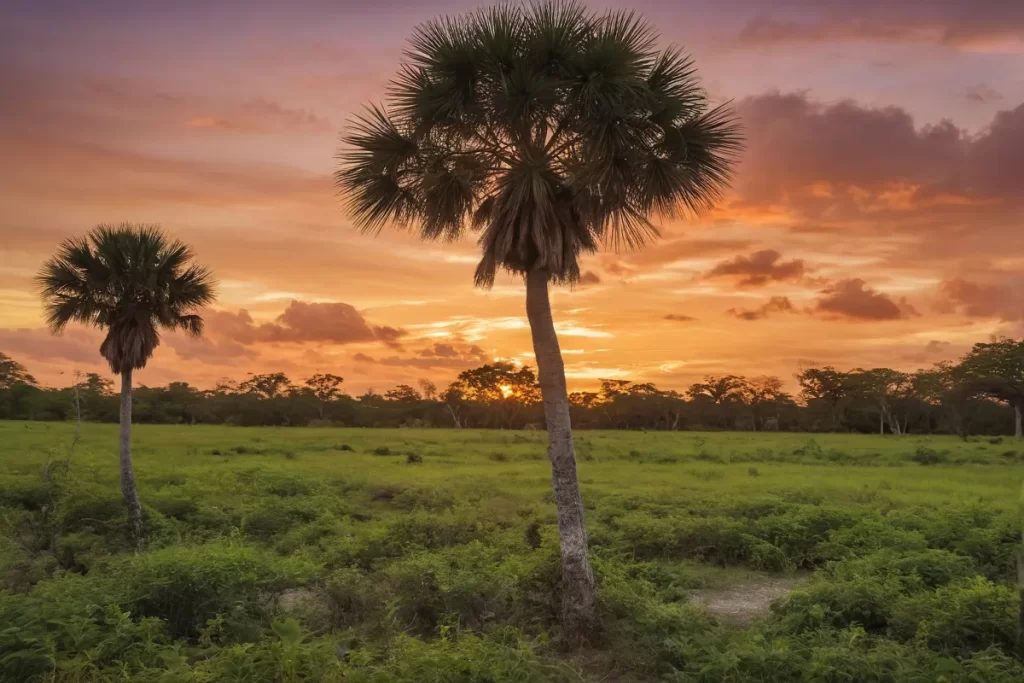 Yucatán paisajes otoñales con majestuosas Washingtonias