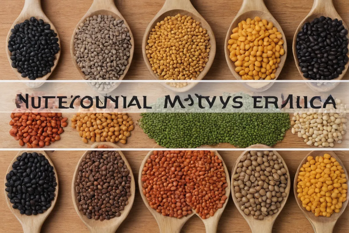 Imágenes de lentejas divididas con texto: Misterio Nutricional