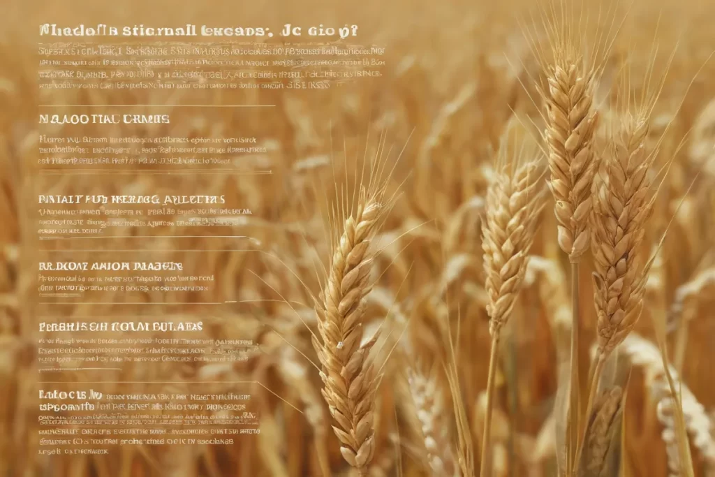Imagen de trigo en ilustración digital con información sobre trigo