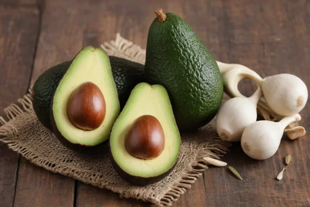 Las semillas de aguacate verde crecen