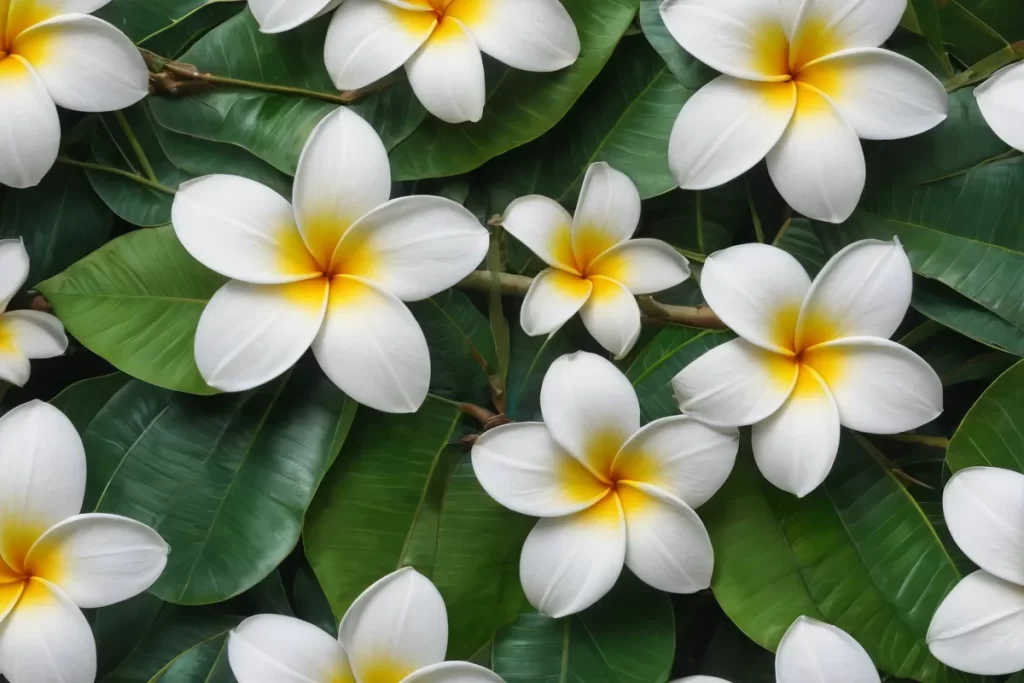 Papel de plumeria blanco con detalles ocultos