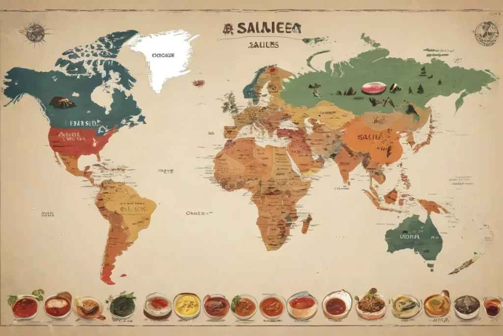 Un mapa global con diferentes salsas de Salix