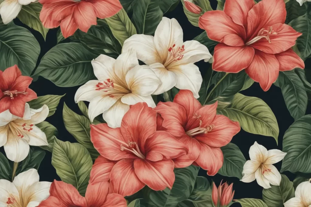 La tela de flores enfatiza la belleza de las Dipladenias