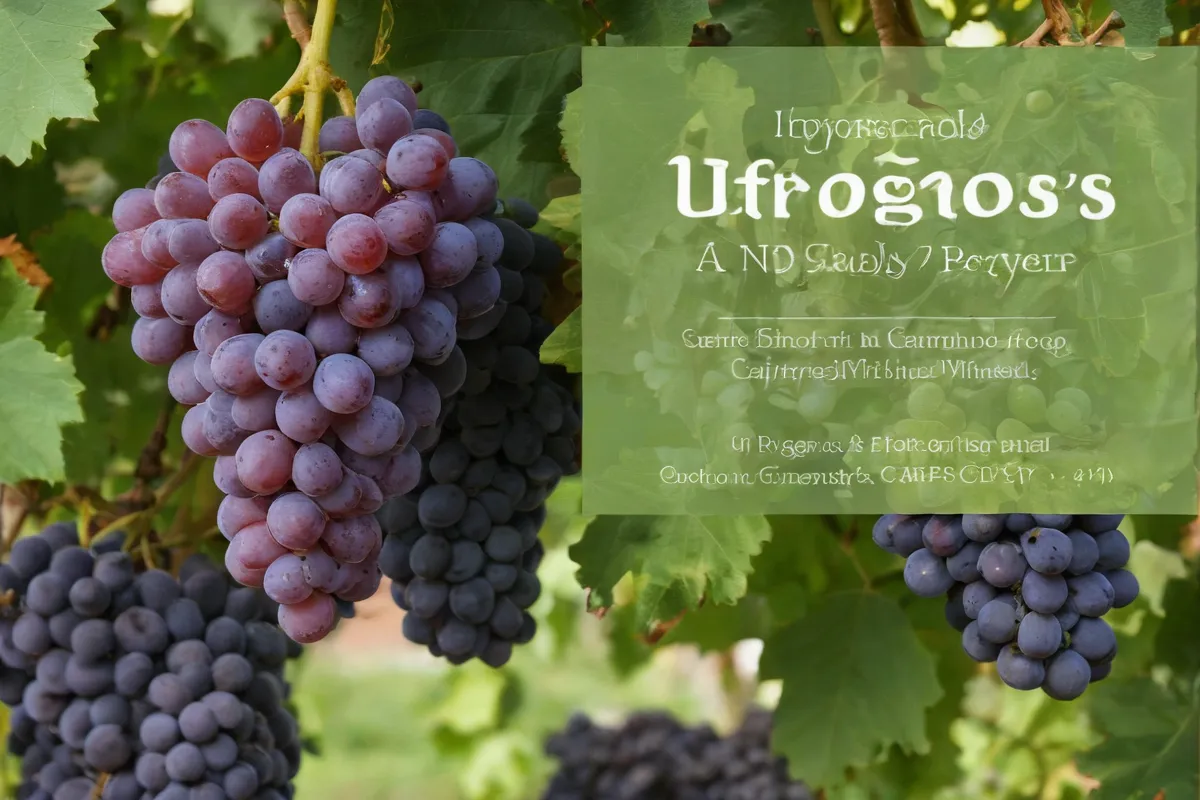 La web del campus de la universidad de Oregon muestra patrones florales, uvas y una caja de texto con información sobre las variedades de uva