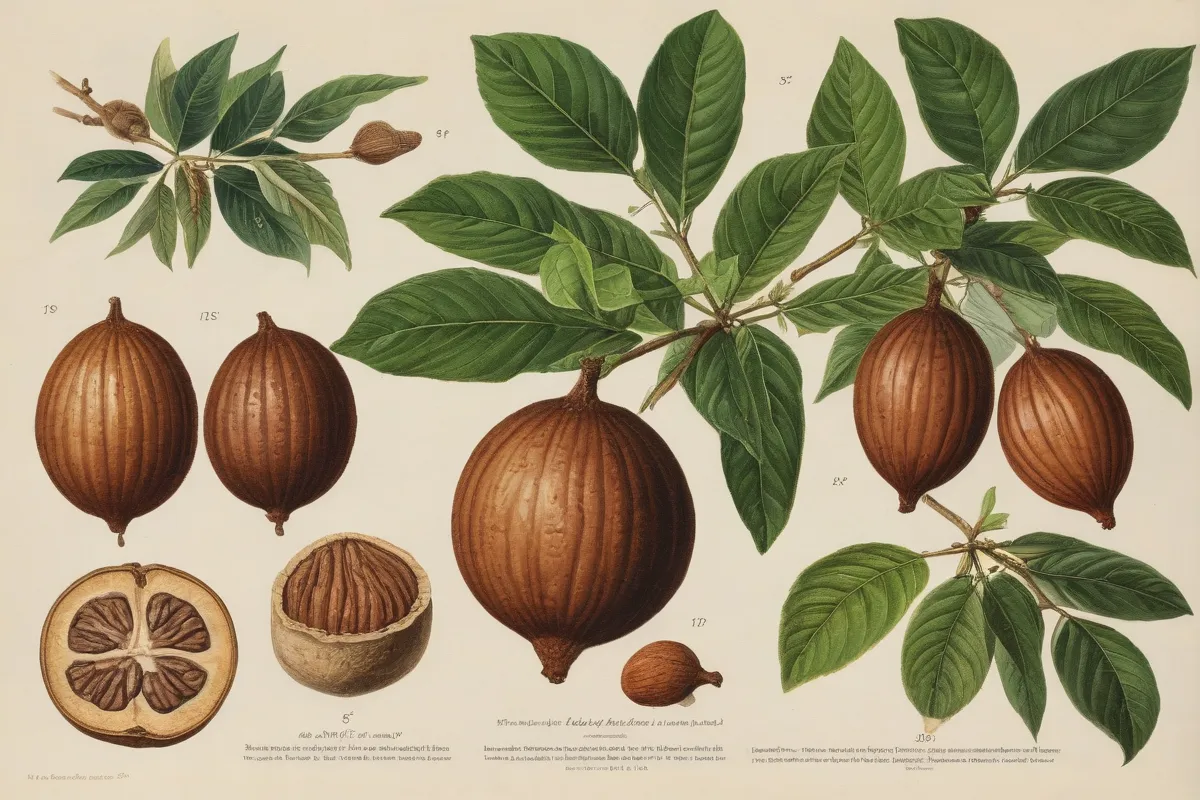 Ilustraciones revelan la historia y método de cultivo del nuez moscada