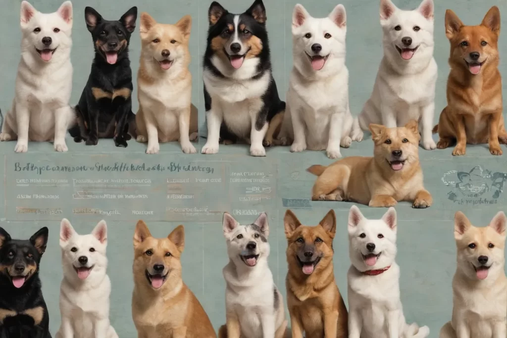Papel pintado con perros y información de adopción