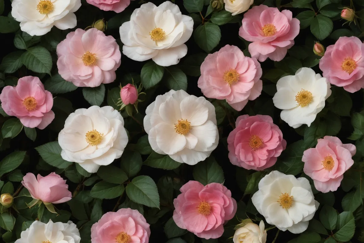 Un papel de pared con rosas salvajes ilustrando clasificación, historia e características de las rosas