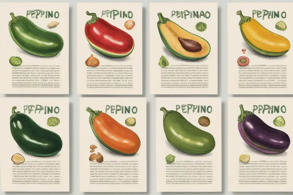 Ilustraciones vibrantes y texto informativo de diferentes variedades de pepino. (vibrant illustrations and informative text about various types of cucumber.)