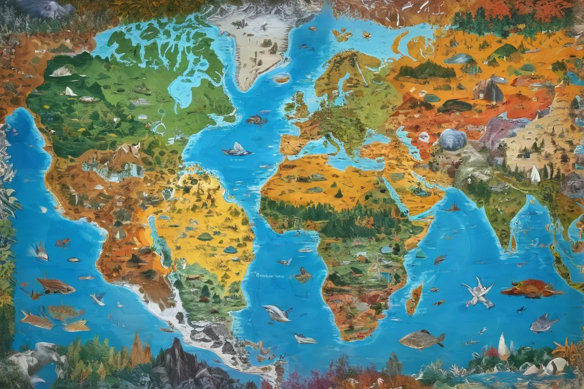 Un mapa vibrante muestra diversos ecosistemas