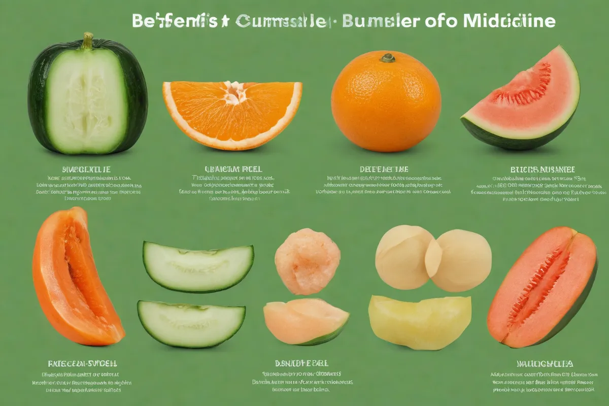 La imagen muestra la bienfaits de la pepino para la medicina