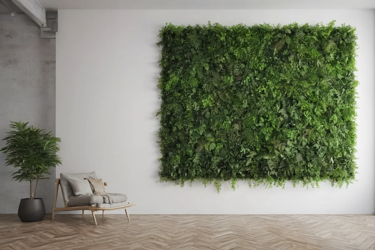Una imagen de una planta gigante Secuoya en la pared, majestuosa y natural