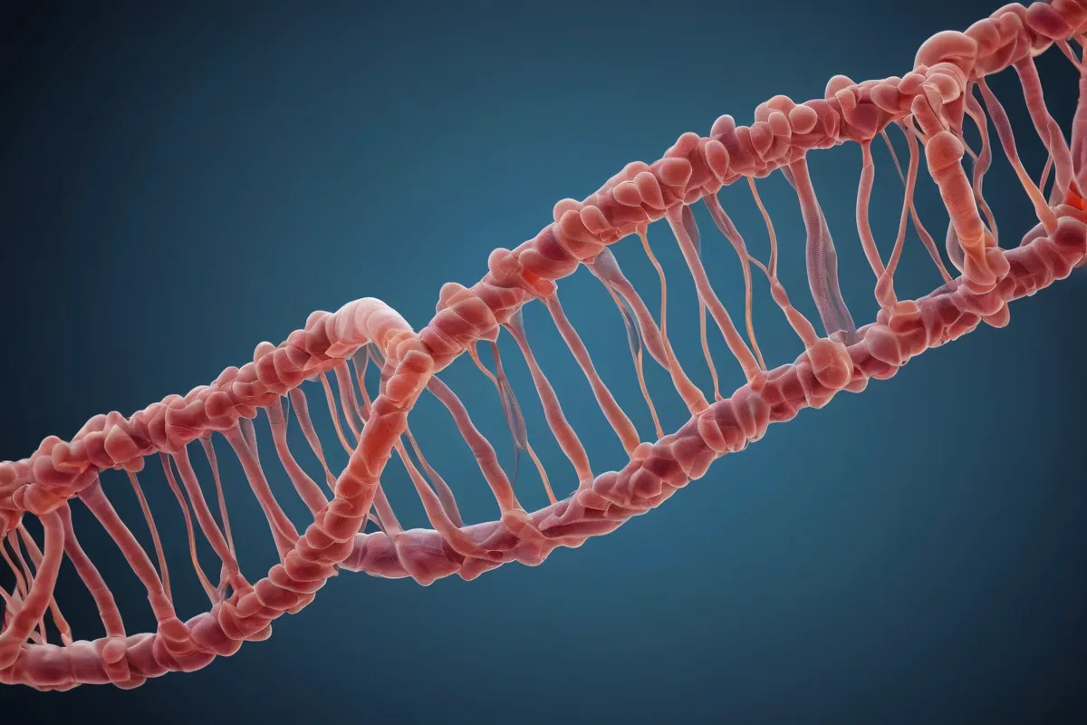 La estructura celular procariota simplificada revela la hélice de ADN doble