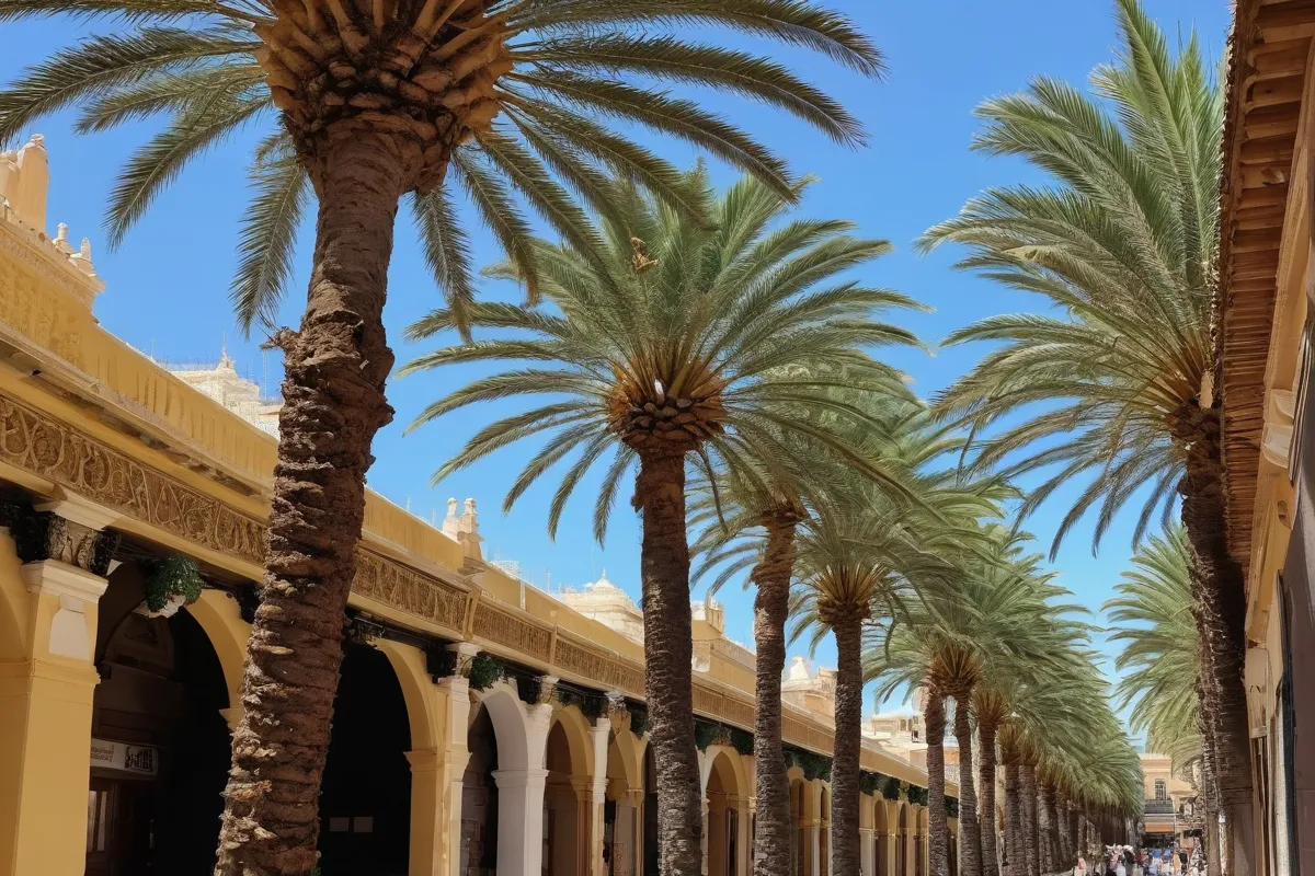 **Los palmeras festivas con ornamentos detallados representan su patrimonio único en las Islas Canarias.**