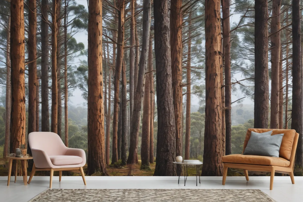 La wallpaper es hermosa y muestra las increíbles características de los árboles de pino australiano