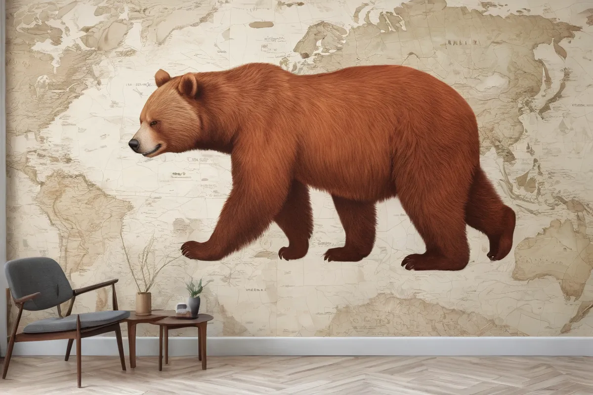 Las ilustraciones y mapas de hábitat se ven con effort por la conservación en la pared
