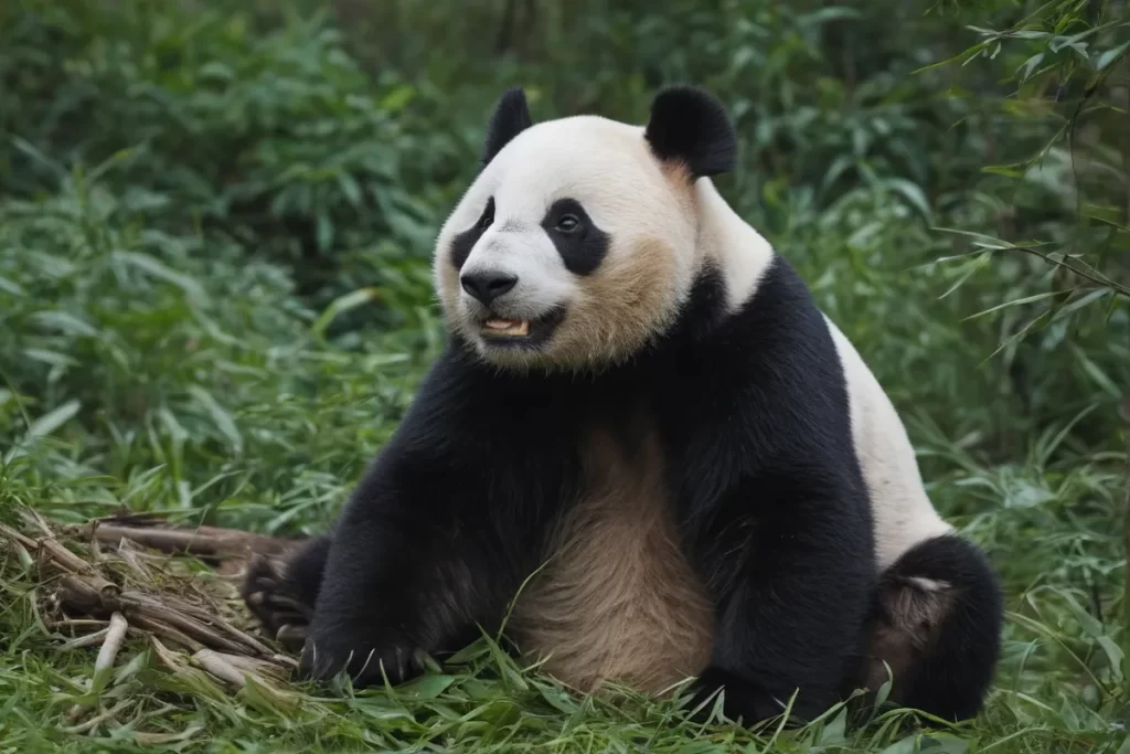 Un panda gigante lucha por sobrevivir