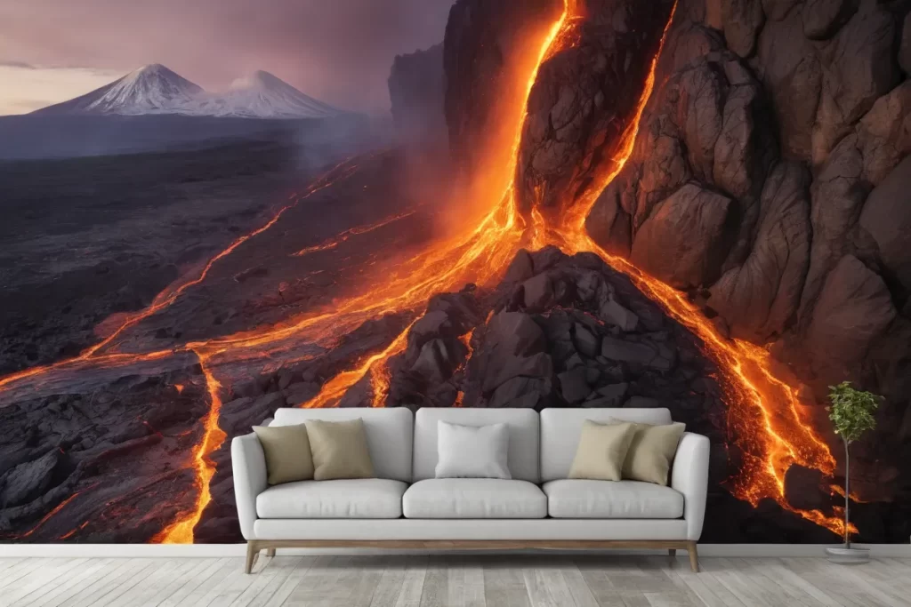 Imágenes de volcanes y rocas ígnea dominan el papel tapiz