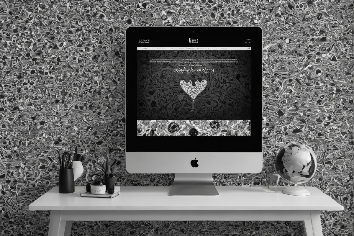 La wallpaper muestra una imagen del sitio web de Avispas Negras y texto explicando sus secretos, con elementos en blanco y negro