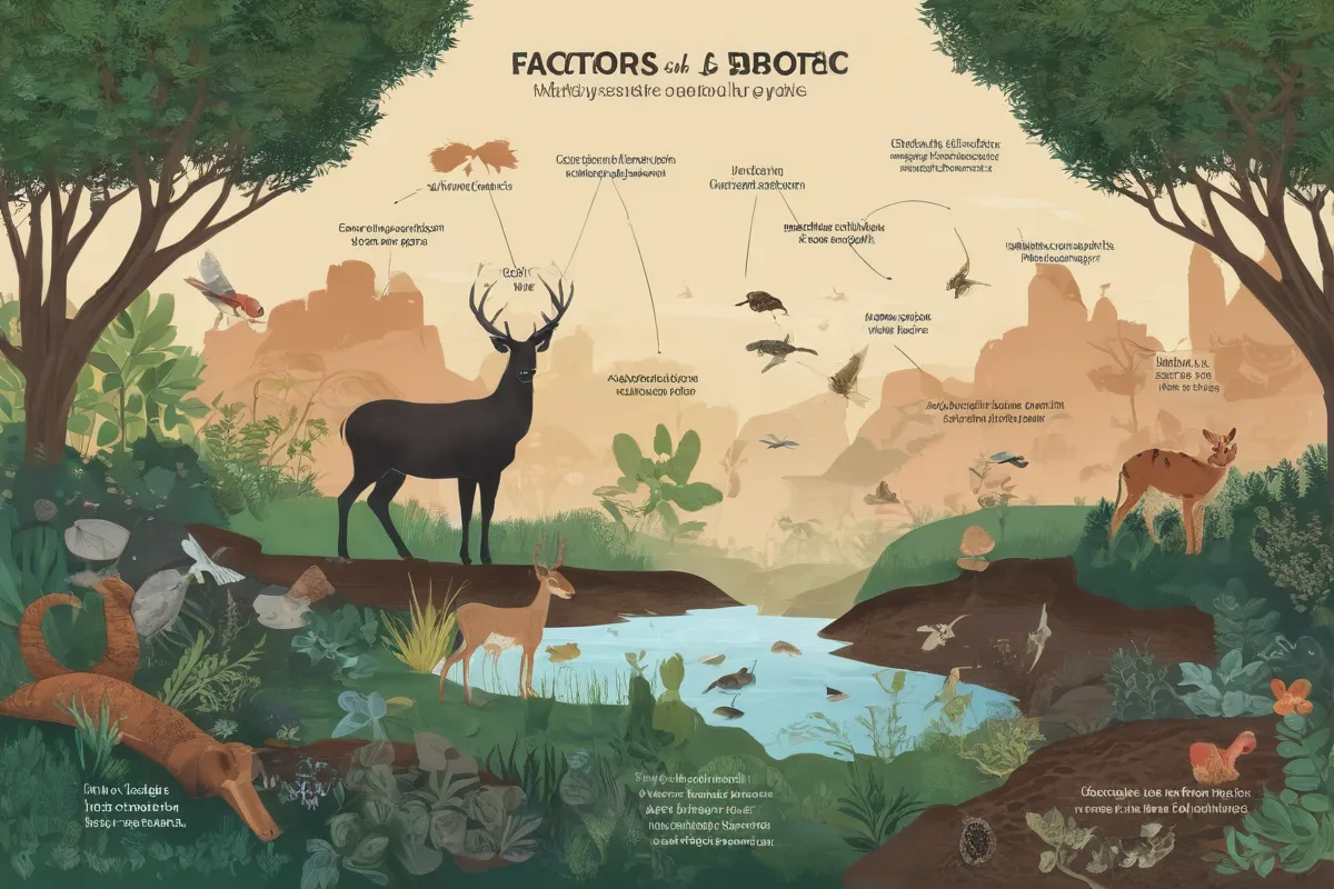 **Un gráfico muestra la interacción de plantas y animales con su entorno en un ecosistema complejo.**