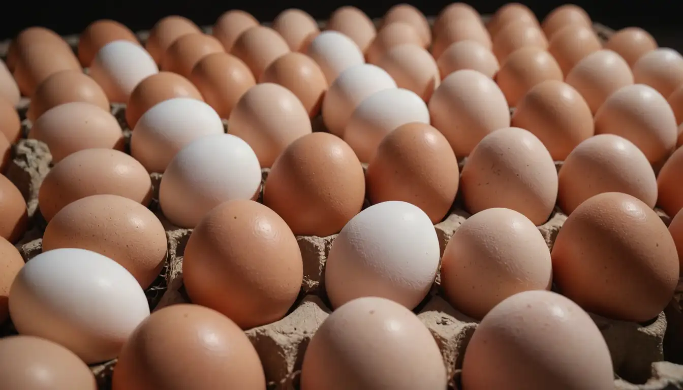 4-6 chicken eggs with different types of grafts, slow and deliberate movement, focus on patching process, subtle lighting, soft background, close-up shots, textured surfaces, natural setting, serene atmosphere