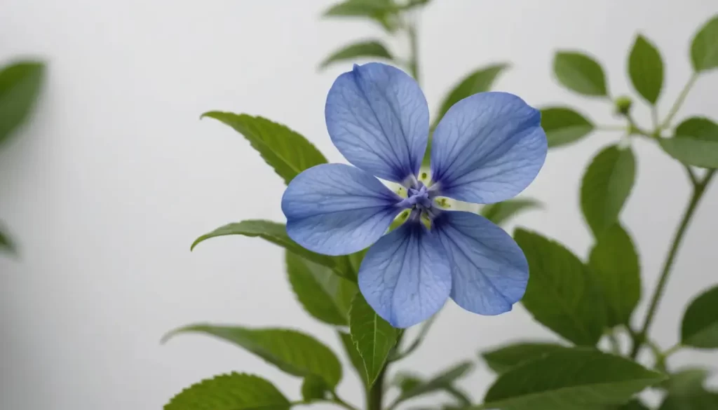 A delicate blue flower with five petals