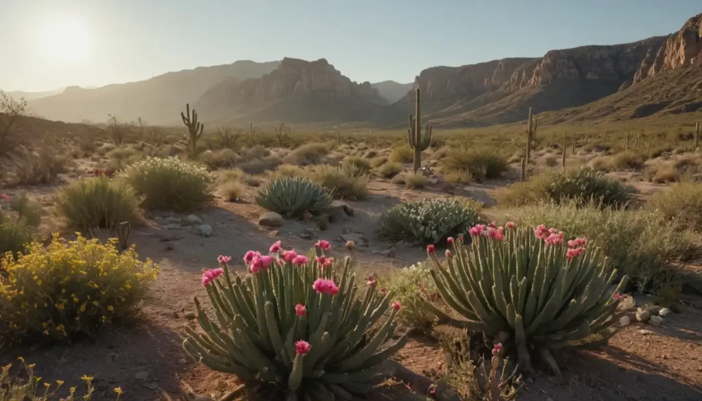Desert landscape with cacti