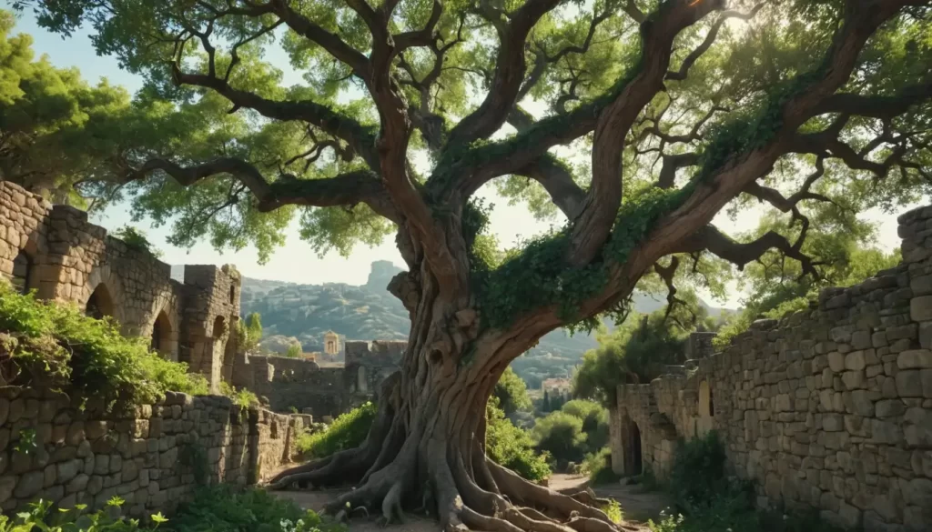 a majestic tree with gnarled trunk