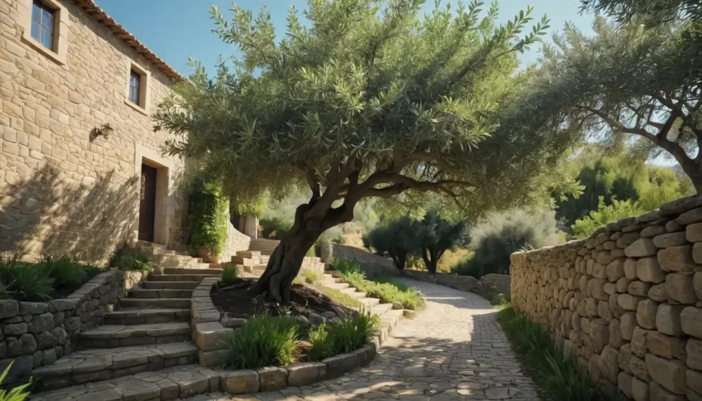 Mature olives tree with sprawling branches